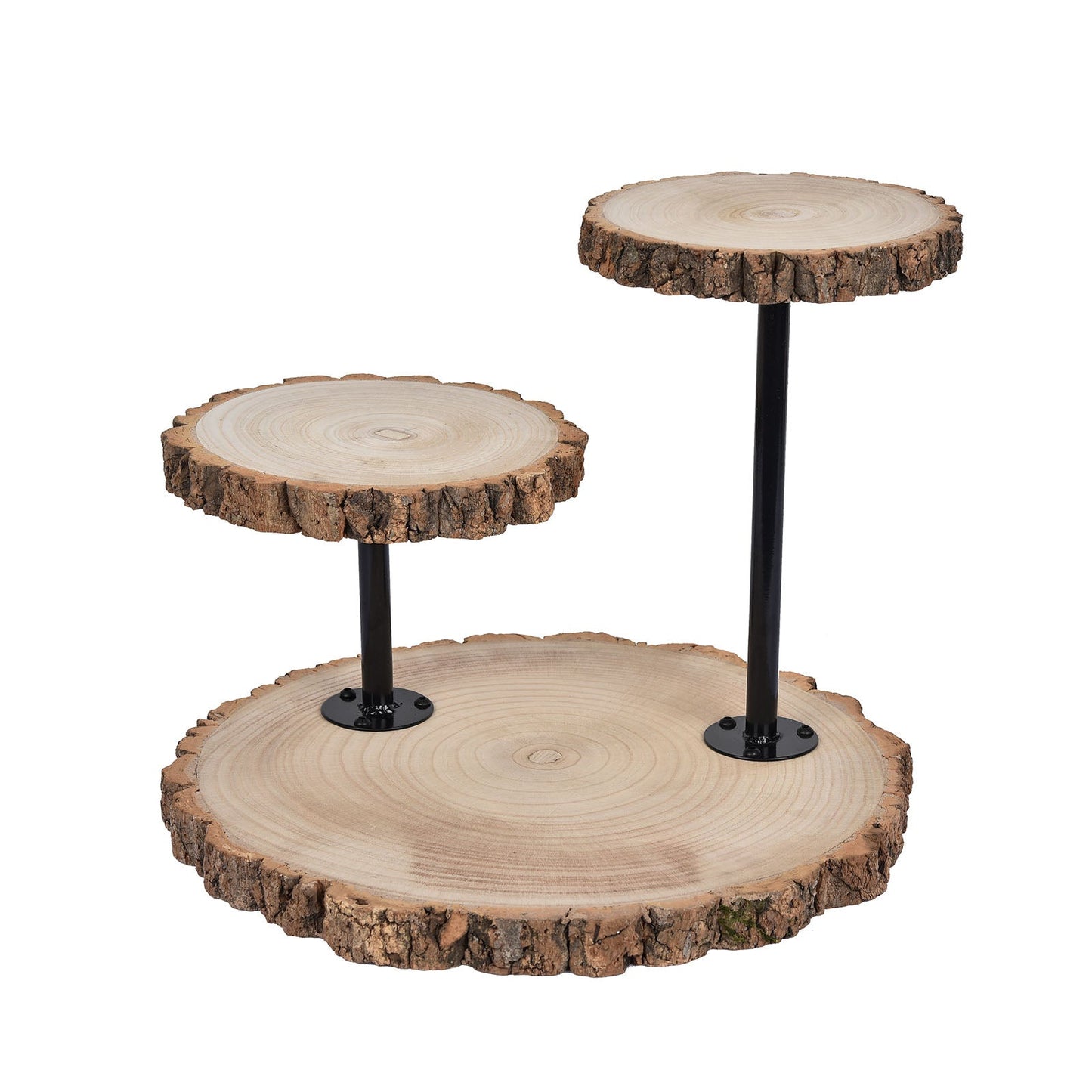 Rustic Wood Cheese Board Stand 3-Tiers Assembly Tools Included#whtbkgd