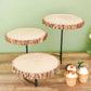 Half Moon 12 Inch Rustic Wood Cheese Board Cupcake Stand 