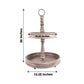 Rustic brown 2-tier wooden serving tray stand, farmhouse style cupcake display.