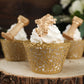 Gold Paper Muffin Cups 25 Pack Lace Laser Cut