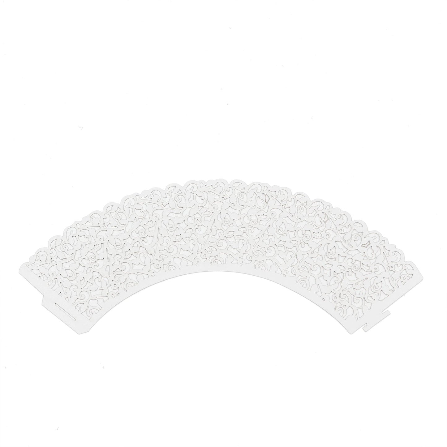 25 Pack White Baking Cup Trays Lace Cut Design