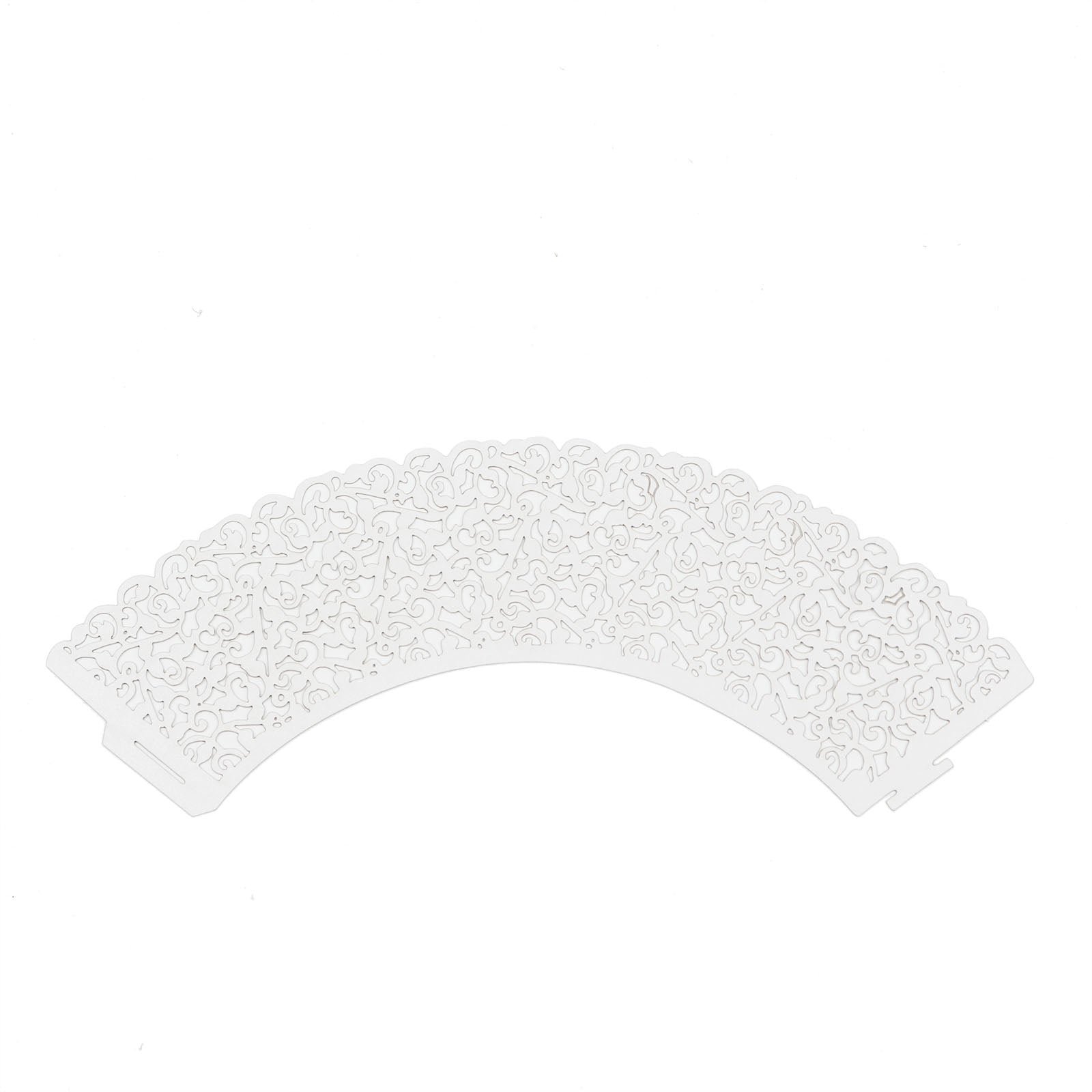 25 Pack White Baking Cup Trays Lace Cut Design