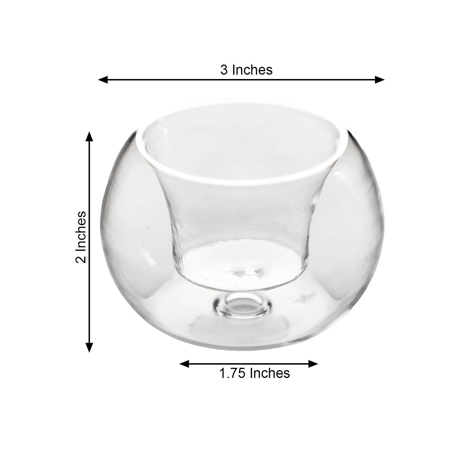 6 Pack | 3inch Crystal Clear Glass Globe Tealight Votive Candle Holders