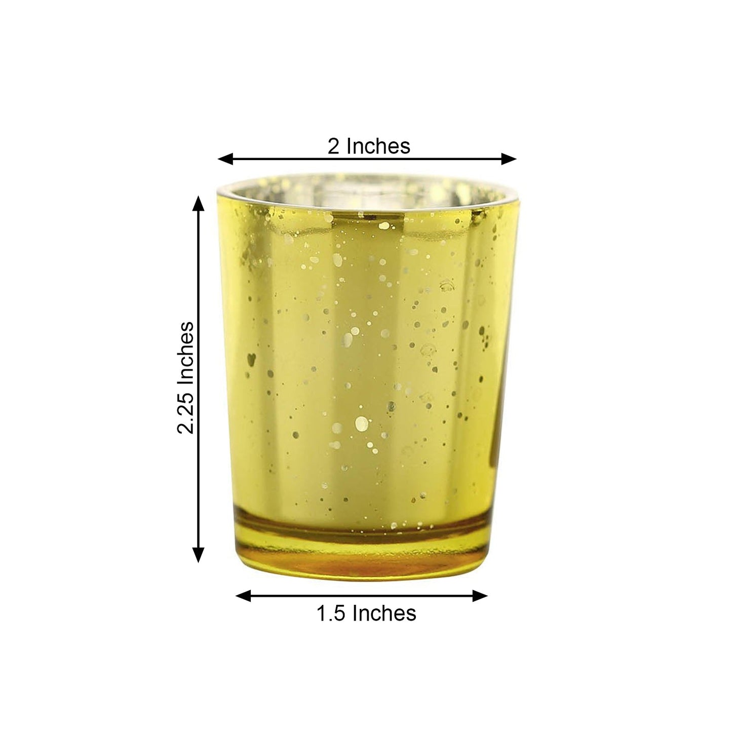 Silver 2 Inch Mercury Glass Tealight Votive Candle Holders with Faceted Design and Studded Accents 12 Pack 