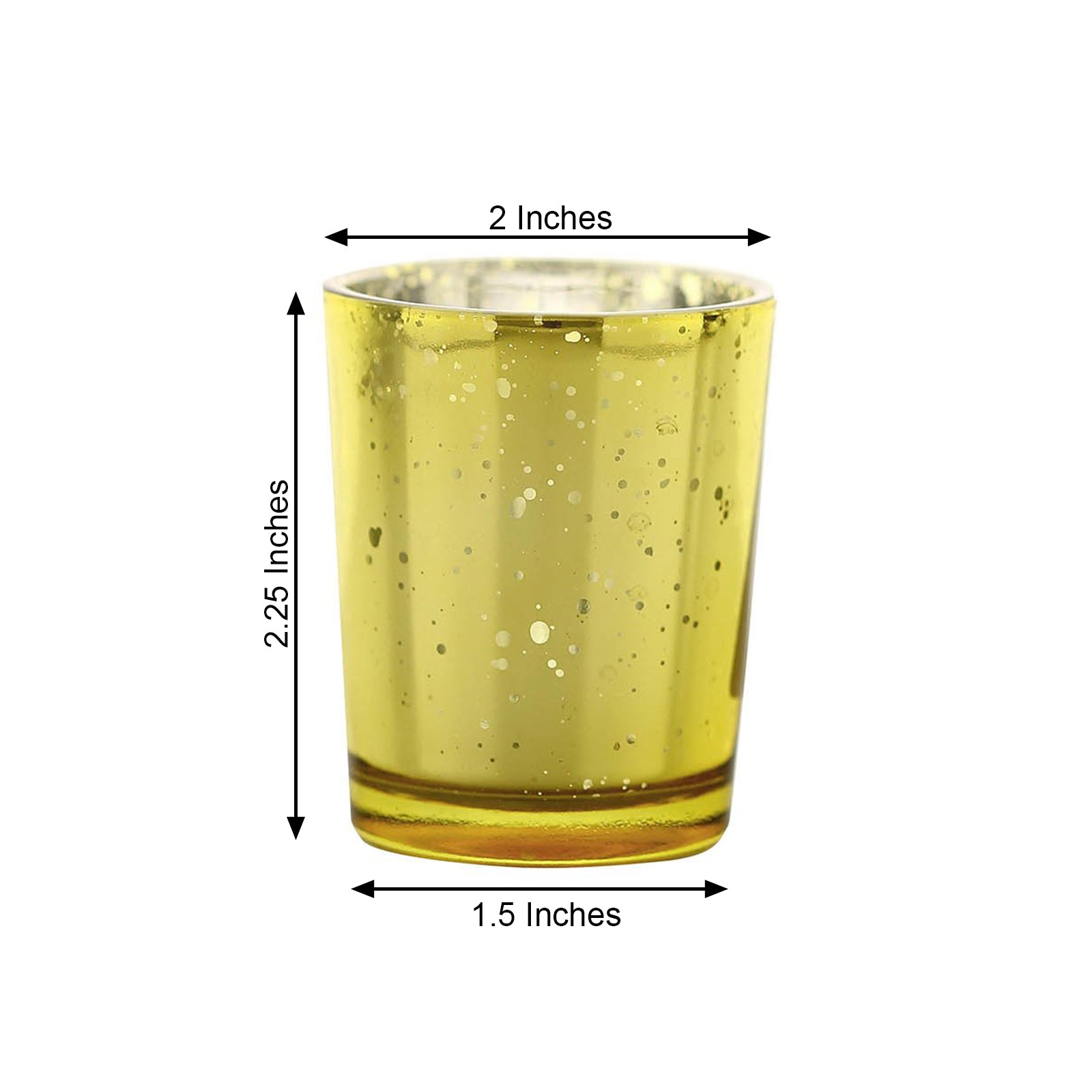 Silver 2 Inch Mercury Glass Tealight Votive Candle Holders with Faceted Design and Studded Accents 12 Pack 