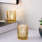 6-Pack Gold Glass Votive Tealight Holders - Stylish Primrose Design for Weddings & Décor