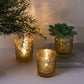 6 Pack of Gold Mercury Glass Primrose Style Candle Holders