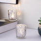 6-Pack Silver Glass Votive Tealight Holders - Stylish Primrose Design for Weddings & Décor