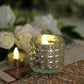 3 Inch Silver Studded Mercury Glass Faceted Votive Tealight Holders 6 Pack