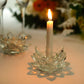 Tealight Taper 4.5 Inch Crystal Glass Lotus Flower Stand 