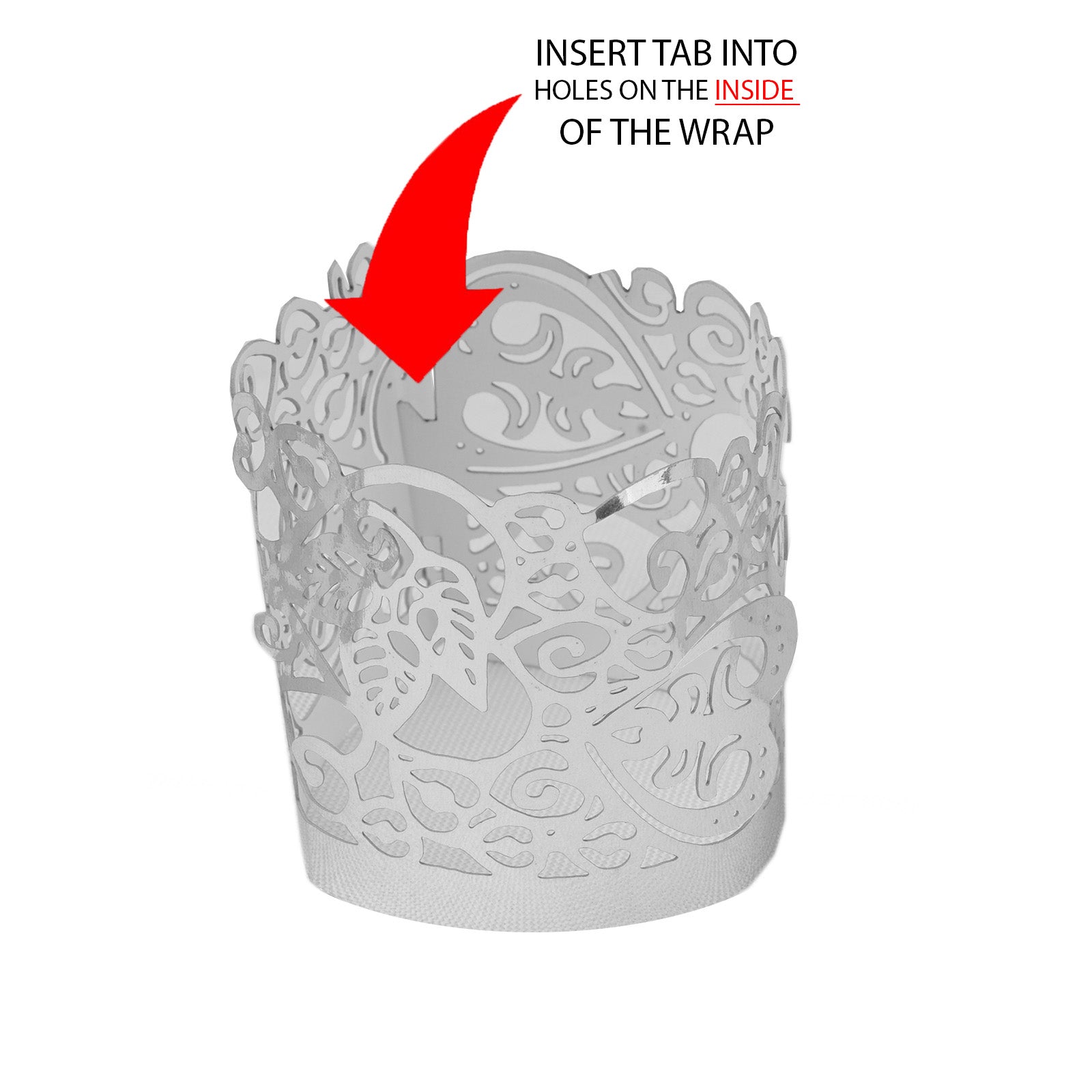20 Pack | Silver Foil Paper Candle Wraps, Lace Votive Tealight Candle Holder Decoration
