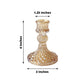 6 Pack | 4inch Gold Glass Diamond Pattern Taper Candlestick Holders