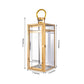 17inch Gold Vintage Top Stainless Steel Candle Lantern Centerpiece Outdoor Metal Patio Lantern