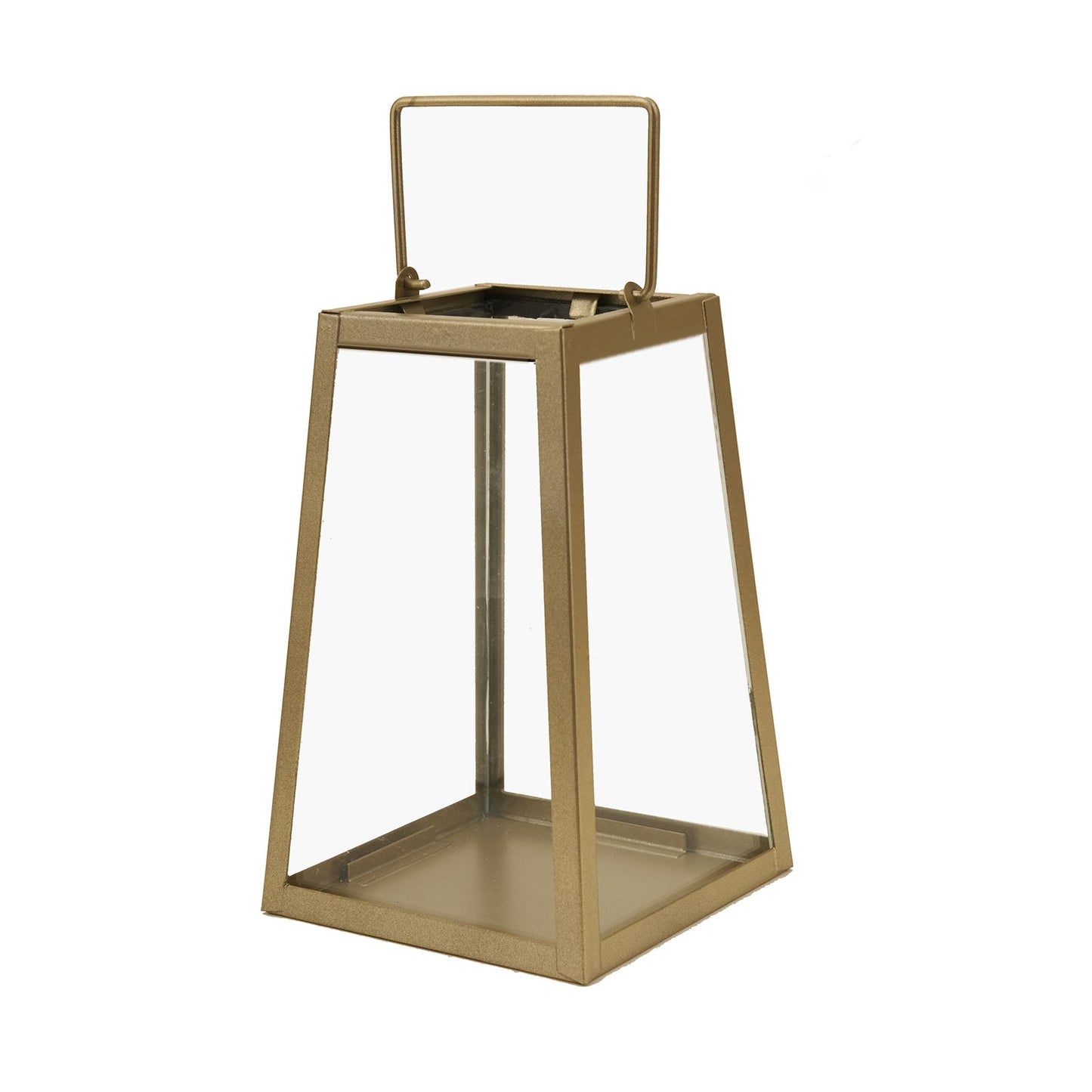 Gold 6 Inch Trapezoid Metal Geometric Hanging Terrariums Candle Lanterns 2 Pack