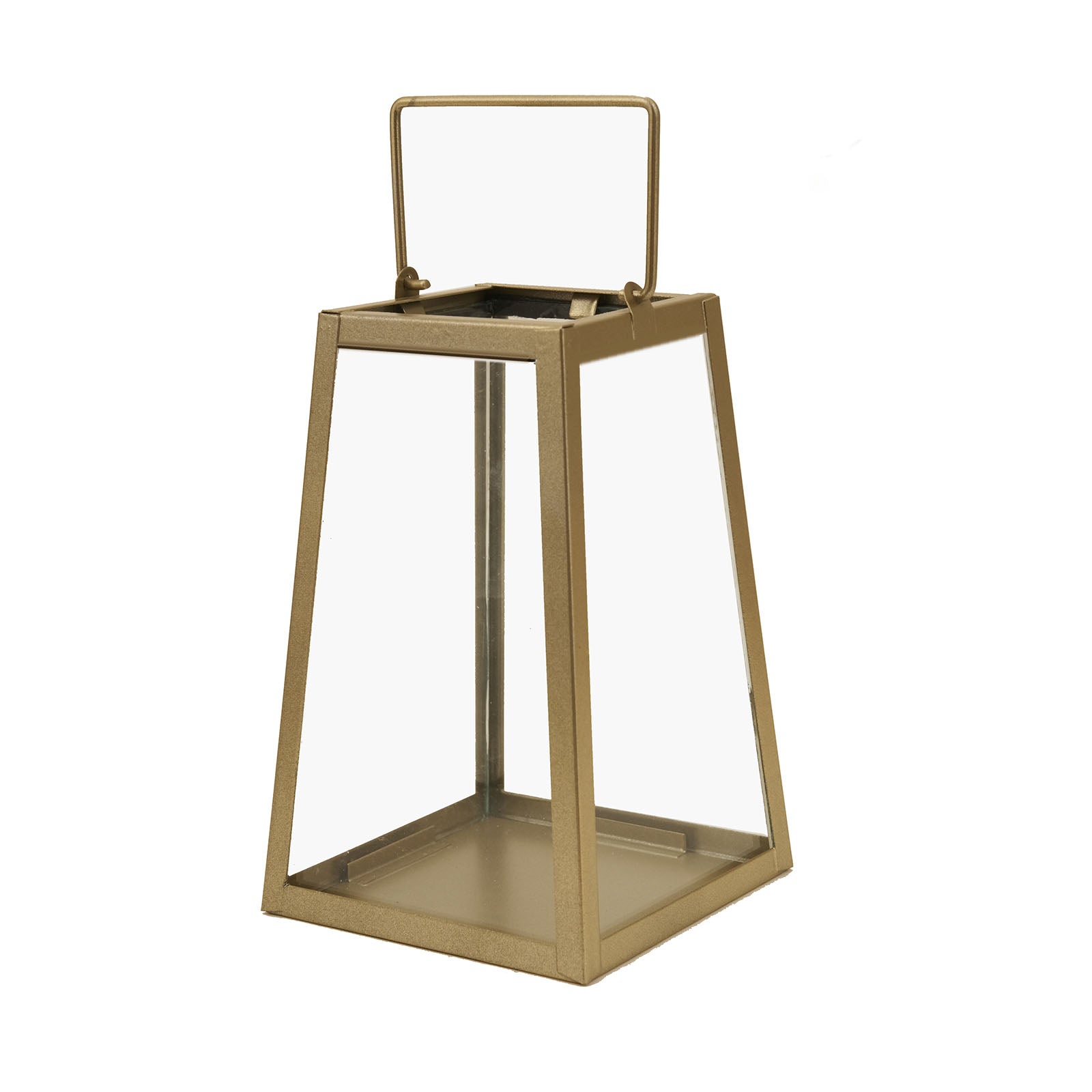 Gold 6 Inch Trapezoid Metal Geometric Hanging Terrariums Candle Lanterns 2 Pack