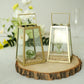 2 Pack Gold Metal Geometric Trapezoid Hanging Terrariums Candle Lanterns 6 Inch