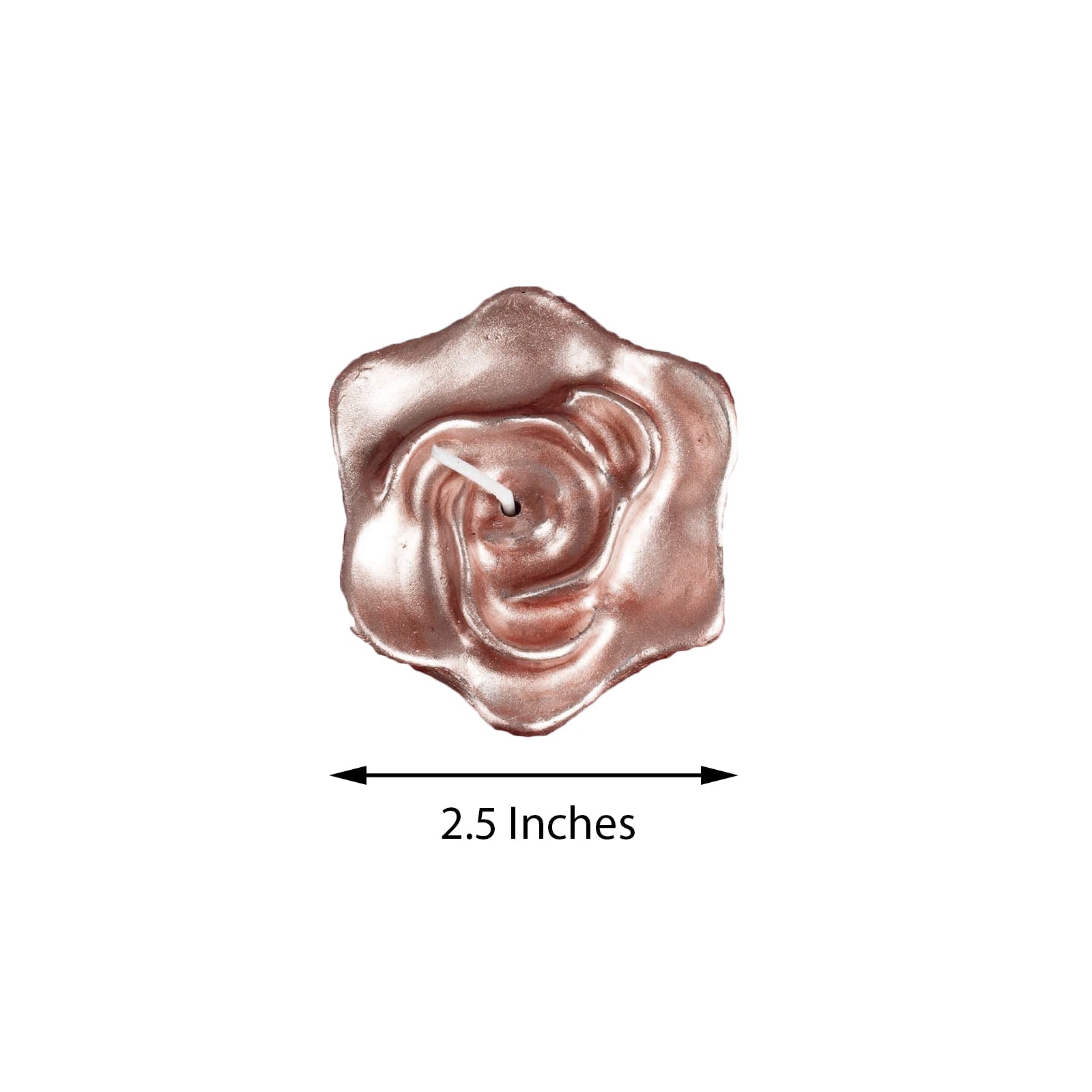 4 Pack Rose Flower Floating Rose Gold Candles Vase Filler 2.5 Inch