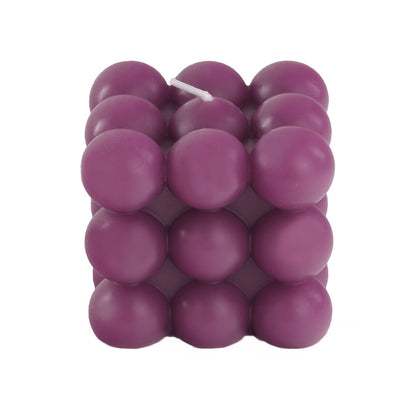 Burgundy bubble cube decorative paraffin wax candle set.