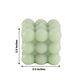 Sage green bubble cube decorative paraffin wax candle set, unscented.