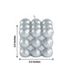 Metallic silver bubble cube decorative candle set, unscented, long burning.