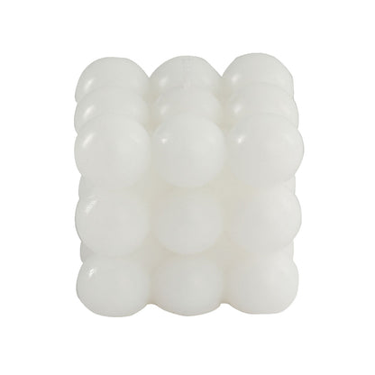 White Bubble Cube Decorative Candle Set Paraffin Wax#whtbkgd