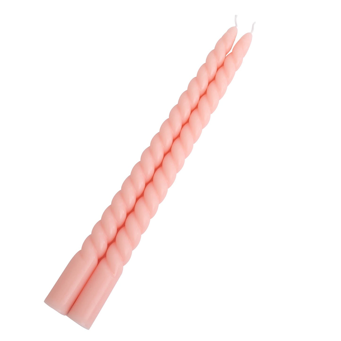 12 Pack 11" Blush Premium Spiral Wax Taper Candles, Unscented Dinner Candle Sticks