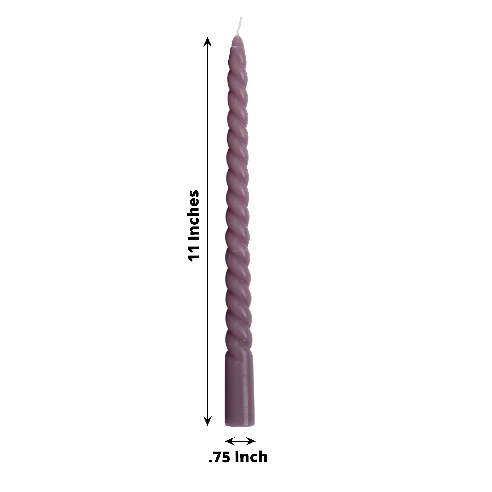12 Pack | 11inch Violet Amethyst Premium Spiral Long Burn Wick Taper Candles