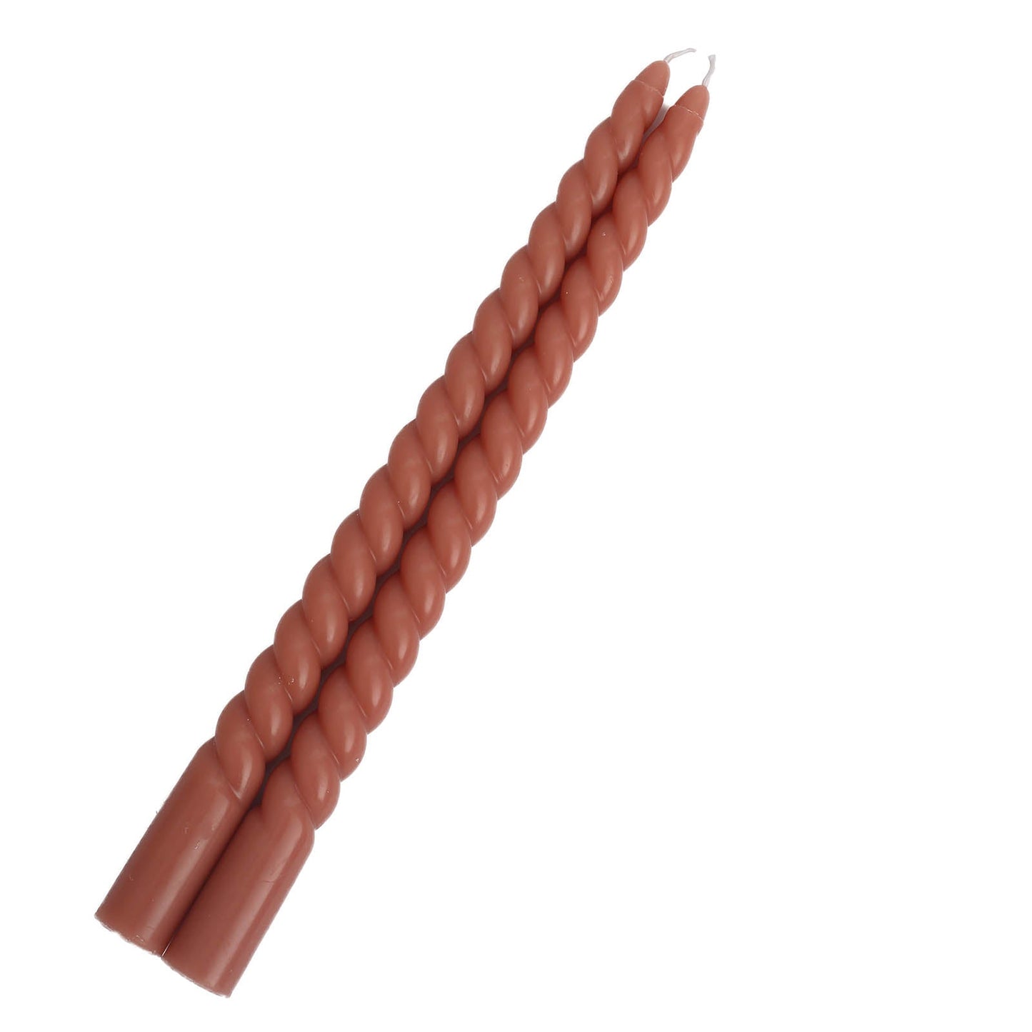 12 Pack | 11inch Dark Nude Premium Spiral Long Burn Wick Taper Candles#whtbkgd