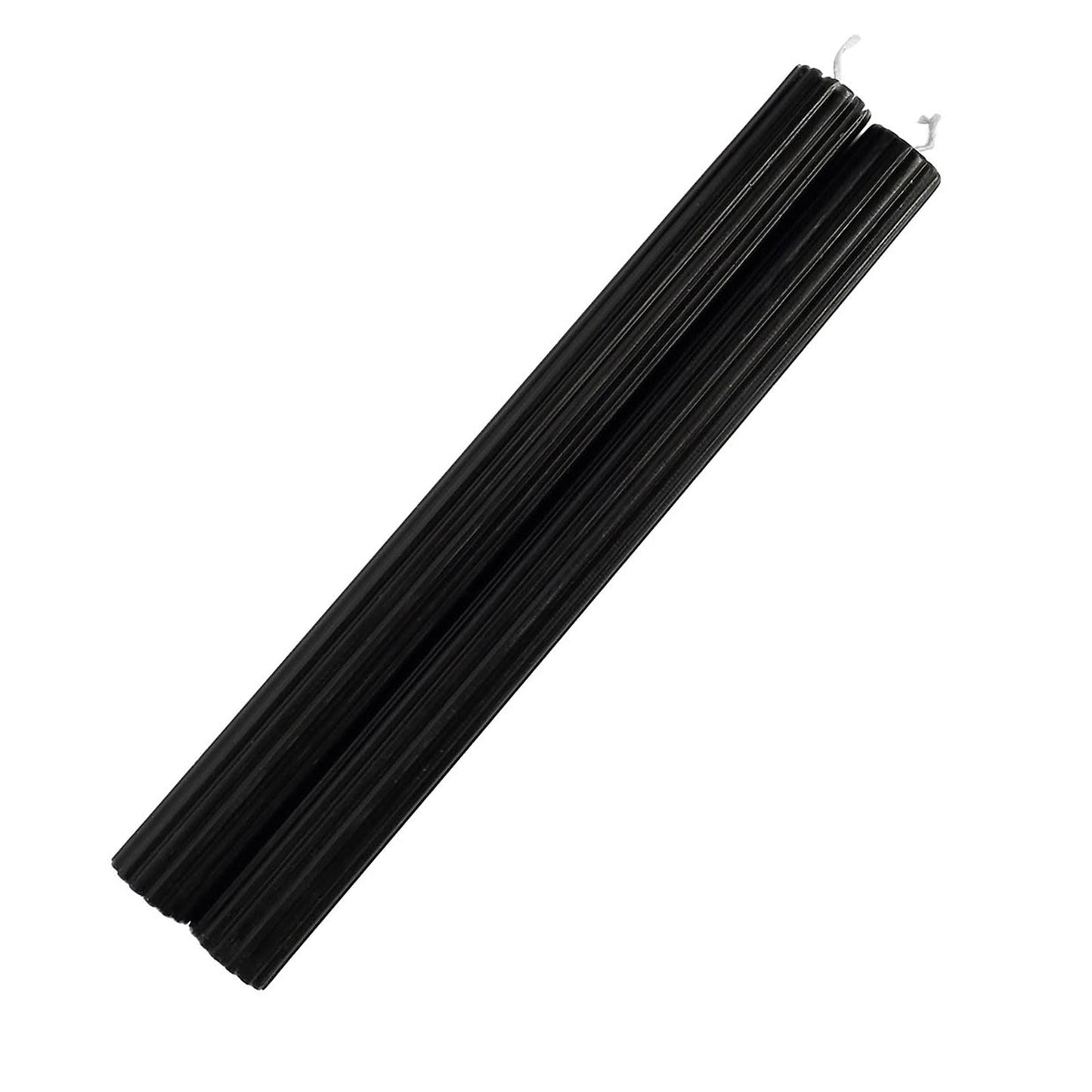 5 Pack | 9inch Black Premium Unscented Ribbed Wick Taper Candles#whtbkgd