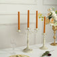 5 Pack | 9" Gold Premium Unscented Ribbed Wax Taper Candles, Tall Real Wick Ribbon Dinner Candles