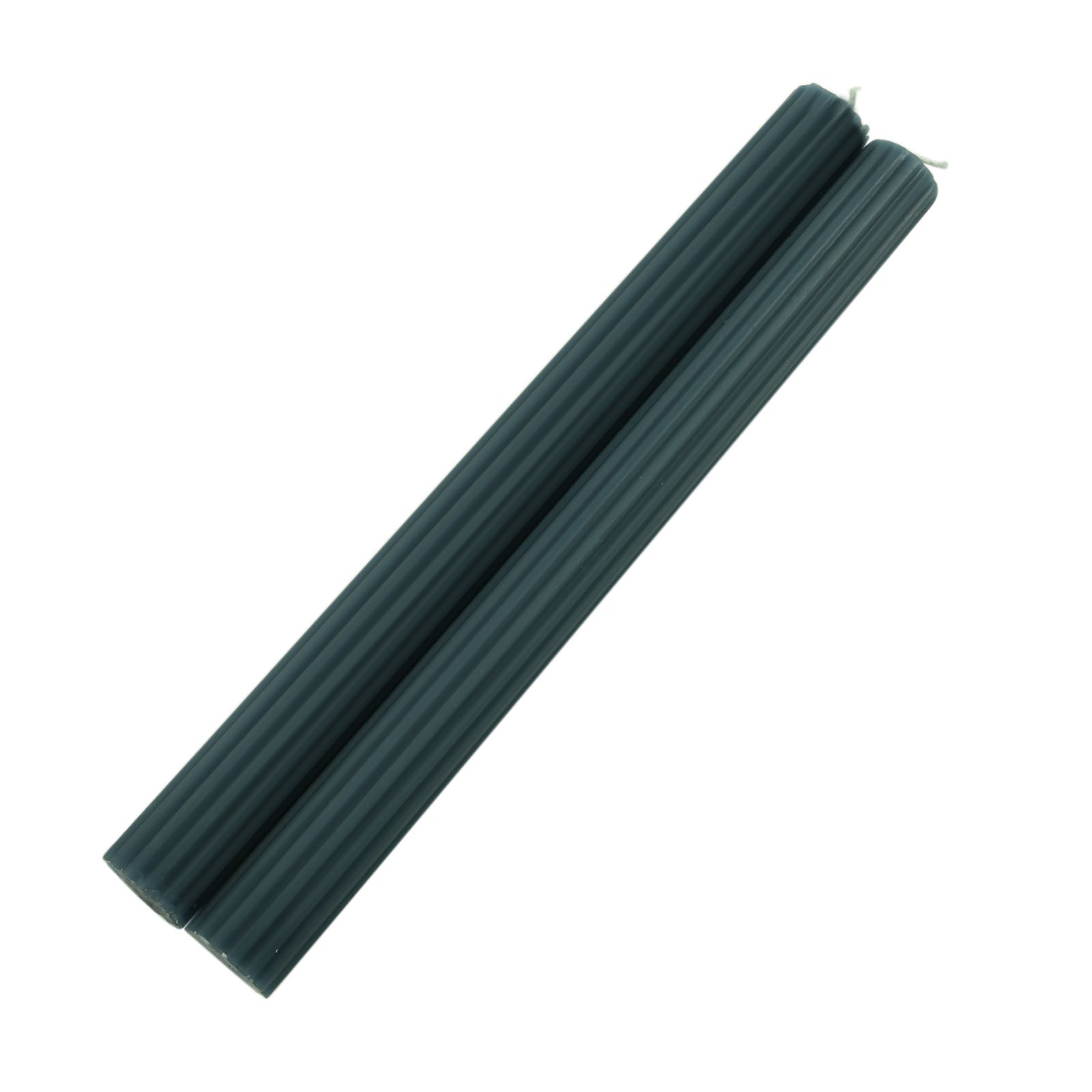 5 Pack | 9inch Hunter Emerald Green Premium Unscented Ribbed Wick Taper Candles#whtbkgd