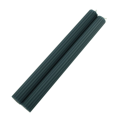 5 Pack | 9inch Hunter Emerald Green Premium Unscented Ribbed Wick Taper Candles#whtbkgd