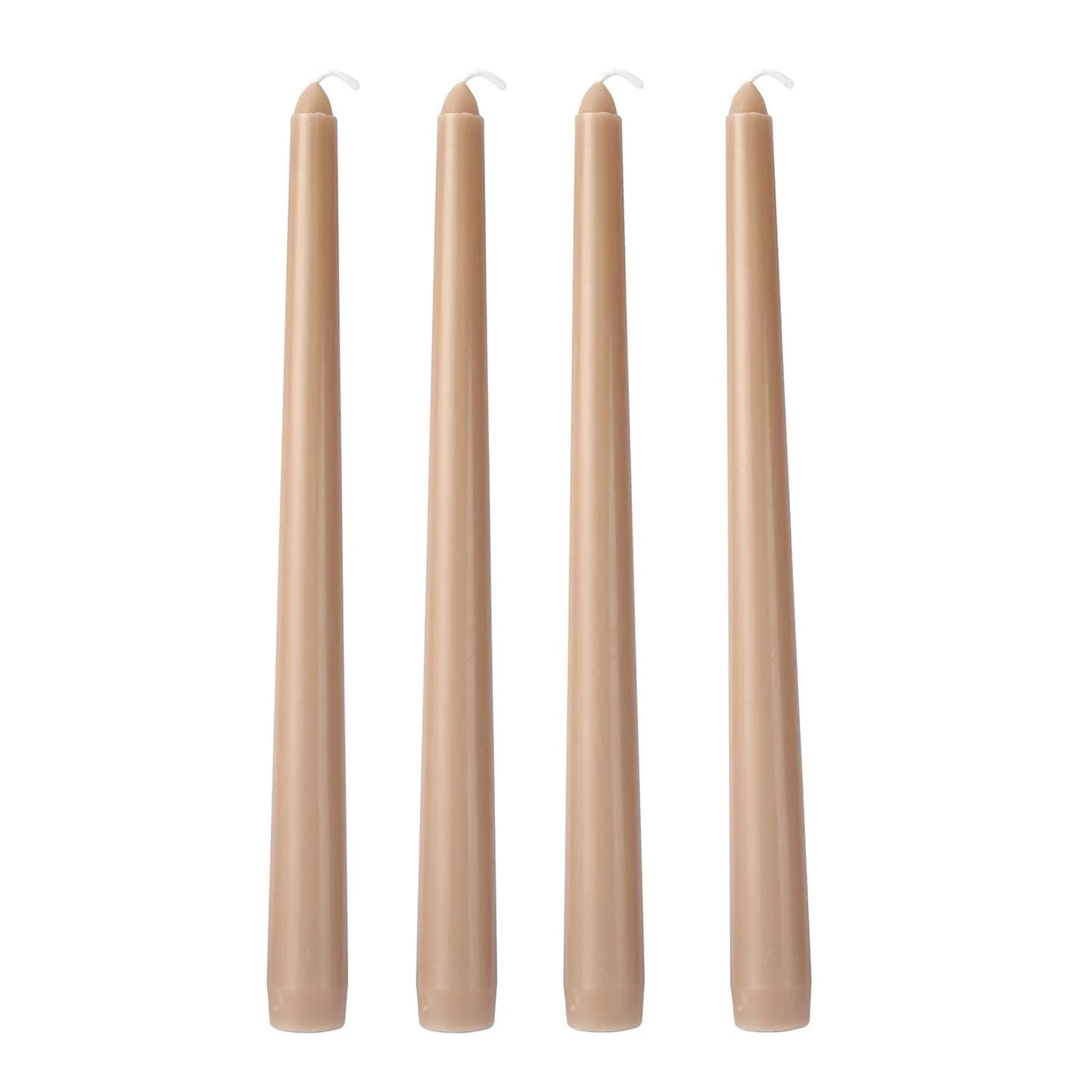 12 Pack | 10inch Beige Premium Wax Taper Candles, Unscented Candles#whtbkgd