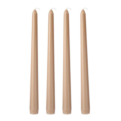 12 Pack | 10inch Beige Premium Wax Taper Candles, Unscented Candles#whtbkgd