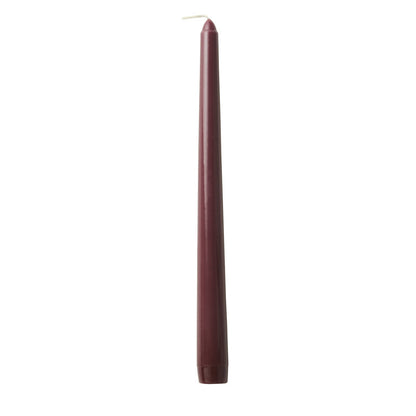 Burgundy Unscented Wax Taper Candles 10 Inch 12 Pack