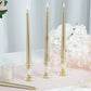 Premium 10 Inch Metallic Gold Wax Unscented Taper Candles 12 Pack