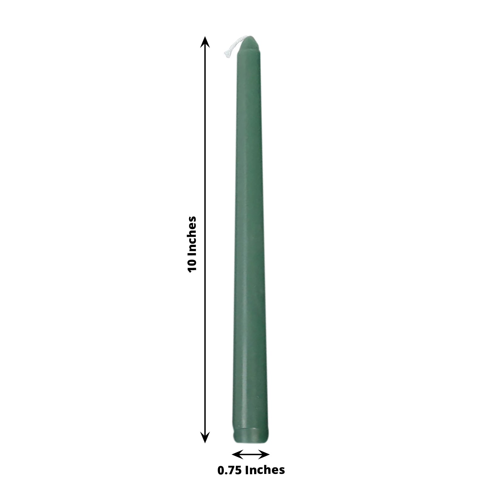 12 Pack | 10inch Mixed Green Premium Wax Taper Candles, Unscented Candles