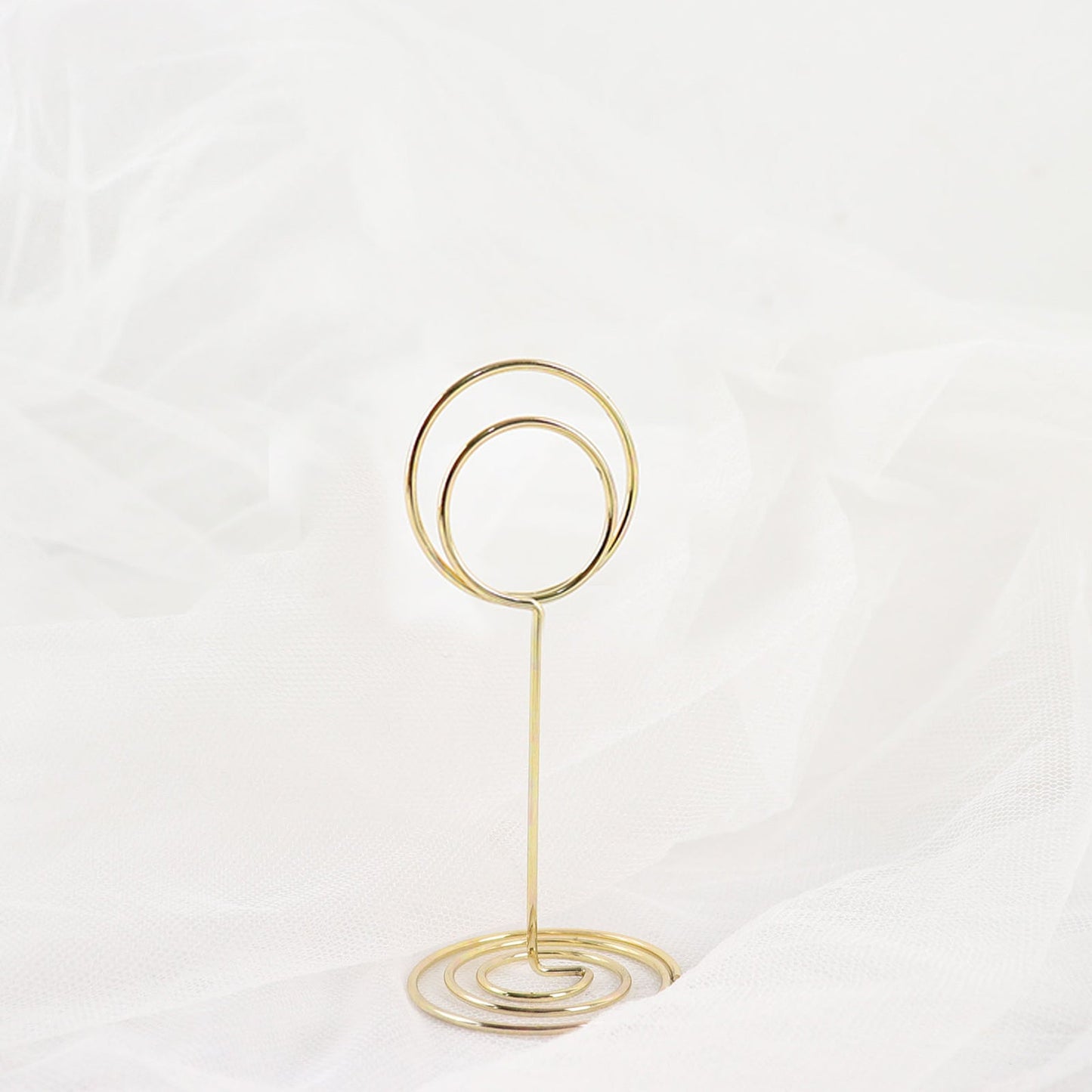 3.5 Inch Gold Metal Mini Circle Hoop Card Holder Number Stand Menu Clips 10 Pack 