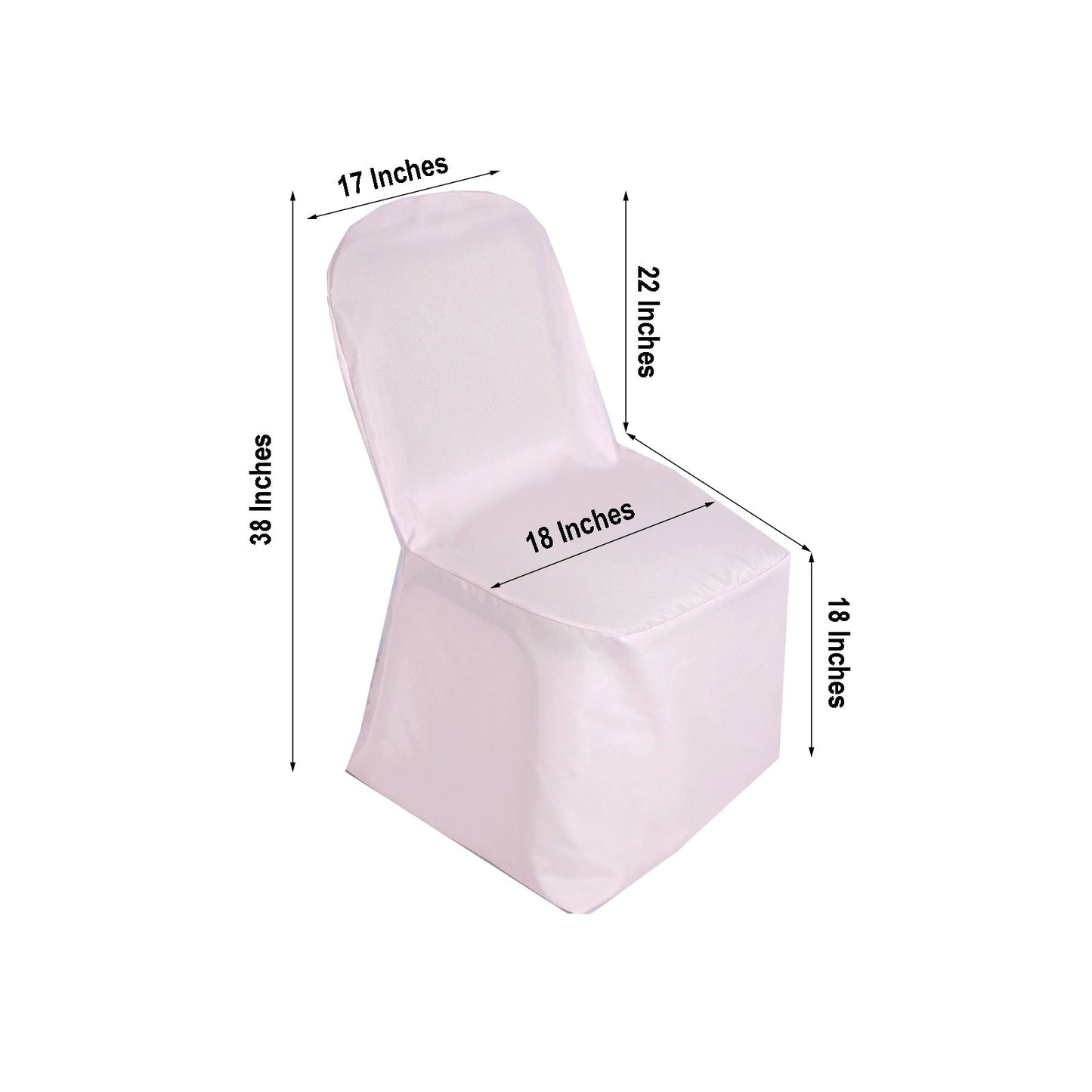 Blush Rose Gold Polyester Banquet Chair Cover, Reusable Stain Resistant Chair Cover