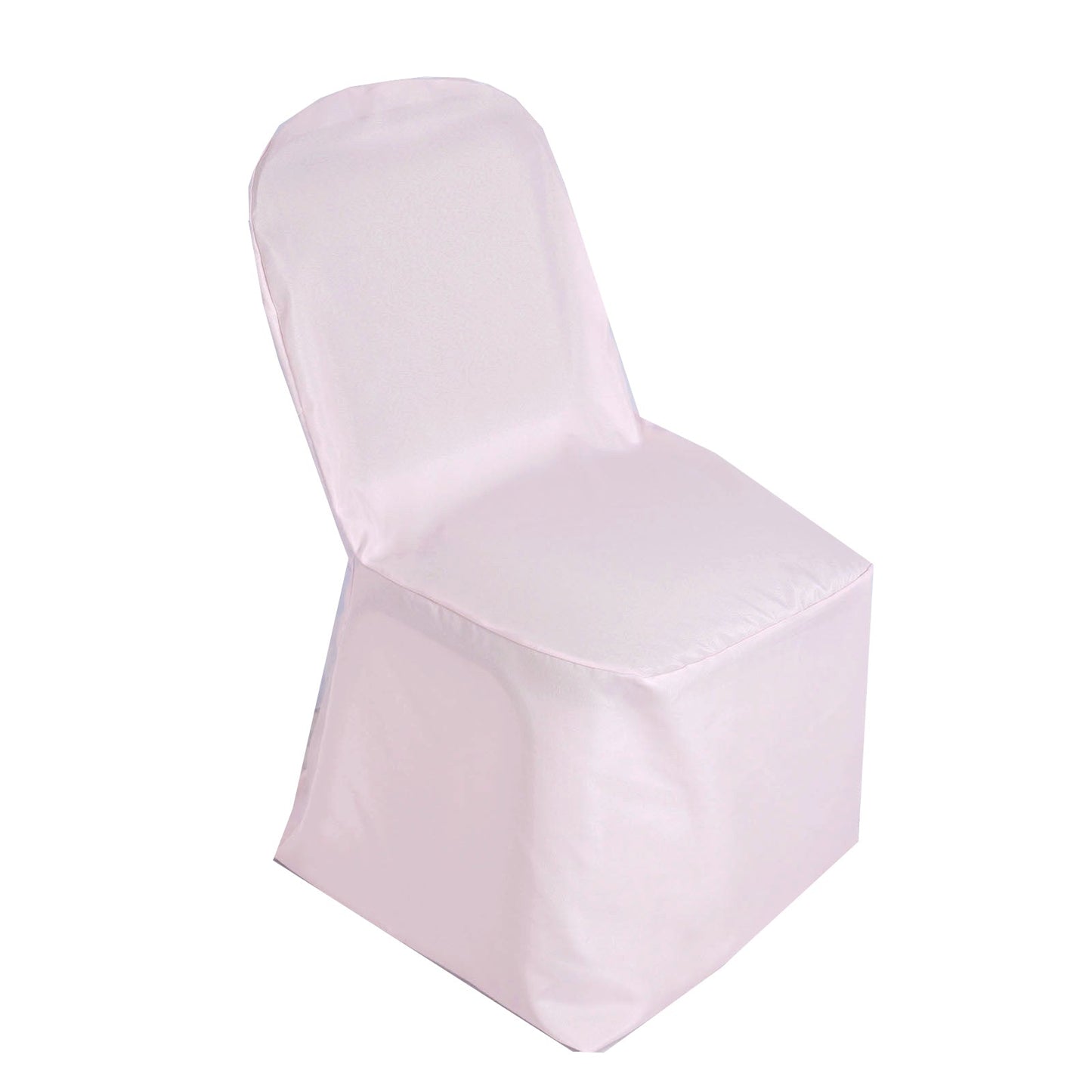 Blush Rose Gold Polyester Banquet Chair Cover, Reusable Stain Resistant Chair Cover#whtbkgd