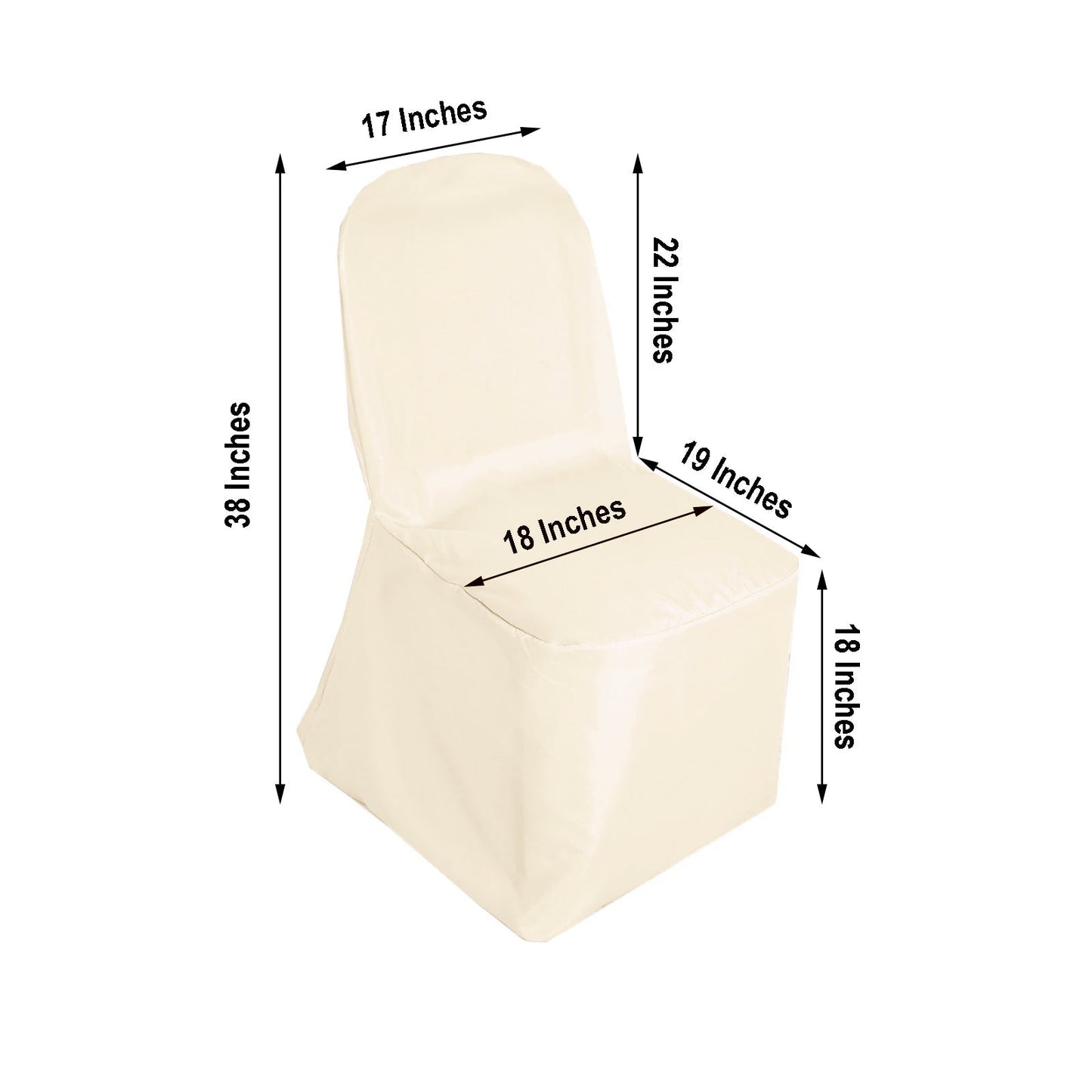 Beige Polyester Banquet Chair Cover, Reusable Stain Resistant Chair Cover