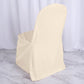 Beige Polyester Banquet Chair Cover, Reusable Stain Resistant Chair Cover