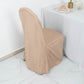 Nude Polyester Banquet Chair Cover, Reusable Stain Resistant Chair Cover