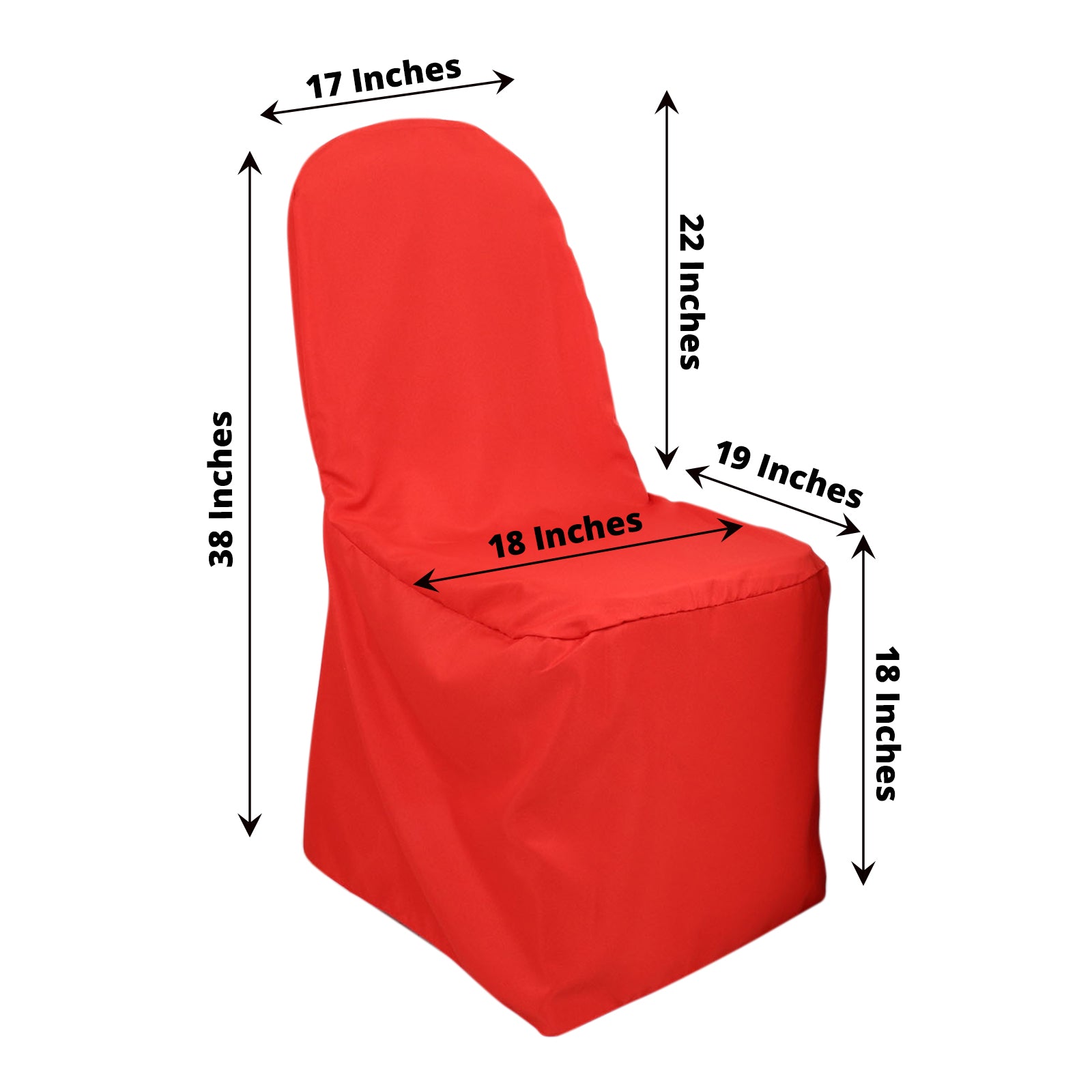 Red Polyester Banquet Chair Cover, Reusable Stain Resistant Chair Cover
