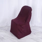 Burgundy Polyester Folding Round Chair Cover, Reusable Stain Resistant Chair Cover