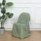 Eucalyptus Sage Green Polyester Folding Round Chair Cover, Reusable Stain Resistant Chair Cover