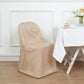 Nude Polyester Folding Round Chair Cover, Reusable Stain Resistant Chair Cover