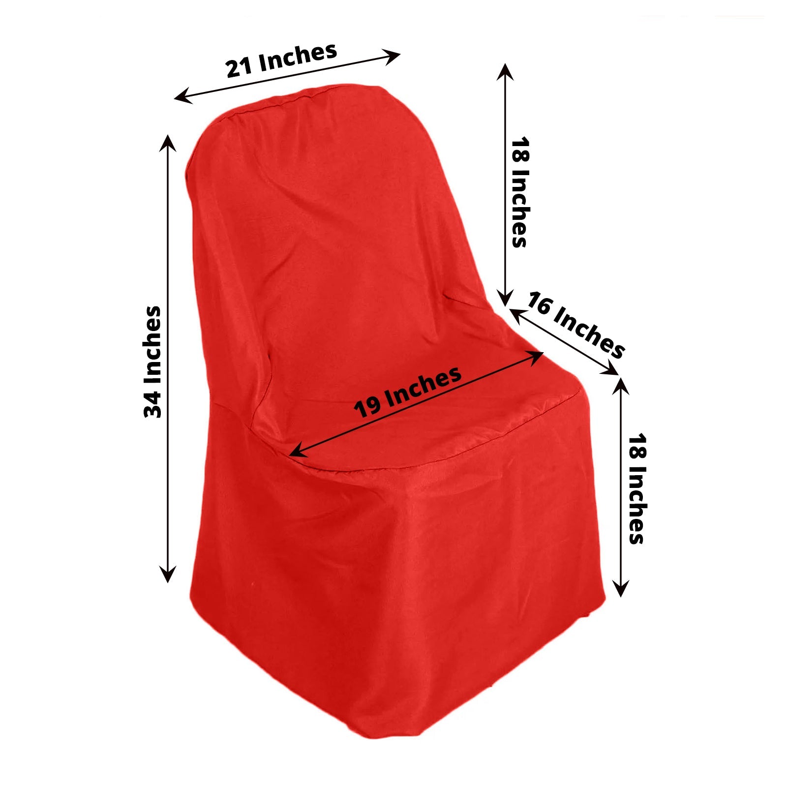 Red Polyester Folding Round Chair Cover, Reusable Stain Resistant Chair Cover