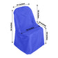Royal Blue Polyester Folding Round Chair Cover, Reusable Stain Resistant Chair Cover