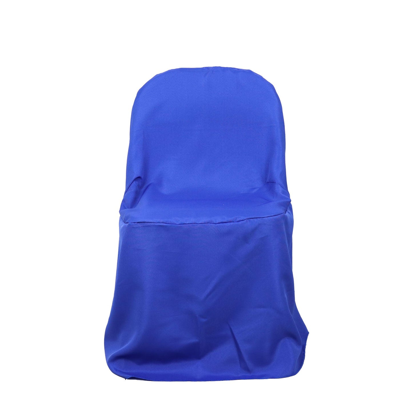 Royal Blue Polyester Folding Round Chair Cover, Reusable Stain Resistant Chair Cover